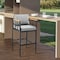 Armen Living Wiglaf Outdoor Patio Counter Height Bar Stool in Aluminum and Teak with Gray Cushions 840254333048 - alternate 2